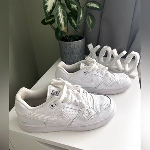 Y 4.5 / 6.5 W - ALL WHITE Nike Air Force Ones - Sneakers / Tennis Shoes